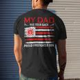 Firefighter Retro My Dad Has Your Back Proud Firefighter Son Us Flag V2 Men's Crewneck Short Sleeve Back Print T-shirt
