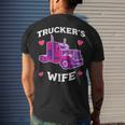 Trucker Truckers Wife Pink Truck Truck Driver Trucker Men's Crewneck Short Sleeve Back Print T-shirt