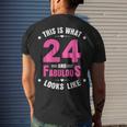 24 And Fabulous 24 Year Old Birthday Happy 24Th Birthday Men's T-shirt Back Print Gifts for Him