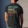 Awesome Since August 1972 50 Years Old 50Th Birthday Men's T-shirt Back Print Gifts for Him