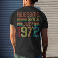 Awesome Since July 1972 Vintage 50Th Birthday 50 Years Old Men's T-shirt Back Print Gifts for Him