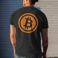 Bitcoin Logo Emblem Cryptocurrency Blockchains Bitcoin Men's Back Print T-shirt Gifts for Him