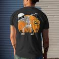 Dabbing Skeleton Halloween Pumpkin Skeleton Men's T-shirt Back Print Gifts for Him