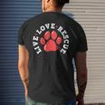 Dog Rescue Adopt Dog Paw Print Men's Back Print T-shirt Gifts for Him