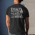 Easily Distracted By Cats And Books Book Lover Men's Back Print T-shirt Gifts for Him