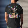 Easter Bunny German Shepherd Dog With Easter Eggs Basket Men's Back Print T-shirt Gifts for Him