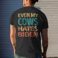 Even My Cows Hates Biden Anti Biden Cow Farmers Men's Back Print T-shirt Gifts for Him
