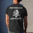 Firefighter Firefighter New Dad Promoted Daddy Humor Fathers Day Men's T-shirt Back Print Gifts for Him