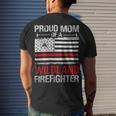 Firefighter Red Line Flag Proud Mom Of A Wildland Firefighter Men's T-shirt Back Print Gifts for Him