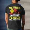Firefighter Retired Goodbye Tension Hello Pension Firefighter Men's T-shirt Back Print Gifts for Him
