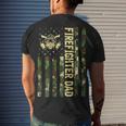Firefighter Retro Camouflage Usa Flag Firefighter Dad Fathers Day V2 Men's T-shirt Back Print Gifts for Him