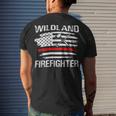 Firefighter Thin Red Line Wildland Firefighter American Flag Axe Fire V3 Men's T-shirt Back Print Gifts for Him