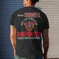 Firefighter Vintage Retired Firefighter Definition Only Happier Retire Men's T-shirt Back Print Gifts for Him