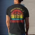 Firefighter Vintage Retro Proud Dad Of A Firefighter Fireman Fathers Day V3 Men's T-shirt Back Print Gifts for Him