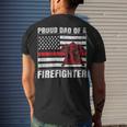 Firefighter Vintage Usa Flag Proud Dad Of A Firefighter Fathers Day Men's T-shirt Back Print Gifts for Him