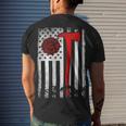Firefighter Wildland Firefighter Axe American Flag Thin Red Line Fir Men's T-shirt Back Print Gifts for Him