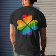 Gay Pride Flag Shamrock Lgbt St Patricks Day Parade Men's T-shirt Back Print Gifts for Him