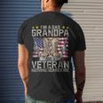 Grandpa Shirts For Fathers Day Im A Dad Grandpa Veteran Men's T-shirt Back Print Gifts for Him