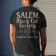 Halloween Salem Black Cat Society Familiars Welcome Men's T-shirt Back Print Gifts for Him