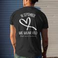 Heart In September We Wear Red Blood Cancer Awareness Ribbon Men's Back Print T-shirt Gifts for Him
