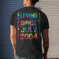 July 18 Years Old Since 2004 18Th Birthday Tie Dye Men's T-shirt Back Print Gifts for Him