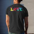 Love Puzzle Pieces Heart Autism Awareness Tie Dye Men's Back Print T-shirt Gifts for Him