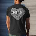 Science Teacher Heart Proud Science Teaching Men's T-shirt Back Print Gifts for Him