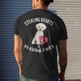 Stealing Hearts Blasting Farts Bichons Frise Valentines Day Men's Back Print T-shirt Gifts for Him