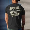 Test Day Teacher Rock The Test Guitar Teacher Testing Day Men's T-shirt Back Print Gifts for Him