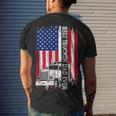 Trucker Trucker Best Truckin Dad Ever Usa Flag Driver Fathers Day _ Men's T-shirt Back Print Gifts for Him