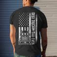 Trucker Trucker Best Truckin Dad Ever Usa Flag Driver Fathers Day_ Men's T-shirt Back Print Gifts for Him