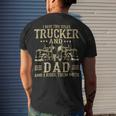 Trucker Trucker And Dad Quote Semi Truck Driver Mechanic _ Men's T-shirt Back Print Gifts for Him