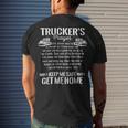 Trucker Trucker Prayer Keep Me Safe Get Me Home Truck DriverShirt Men's T-shirt Back Print Gifts for Him