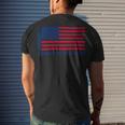 Trucker Truck Driver American Flag With Exhaust American Trucker Men's T-shirt Back Print Gifts for Him
