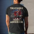 Trucker Truck Driver Trucker American Flag Truck Driver Men's T-shirt Back Print Gifts for Him