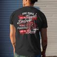 Trucker Truck Driver Dad Trucker Trucking Semi Truck Driver Men's T-shirt Back Print Gifts for Him