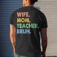 Wife Mom Teacher Bruh Apparel Men's T-shirt Back Print Gifts for Him