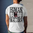 Awesome Halloween Vampire Trick Or Treat Human Blood Matters Men's T-shirt Back Print Gifts for Him