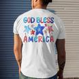 Kids Cute American Flag Girls 4Th Of July God Bless America Kids Men's T-shirt Back Print Gifts for Him
