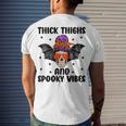 Thick Thights And Spooky Vibes Halloween Messy Bun Hair Men's T-shirt Back Print Gifts for Him