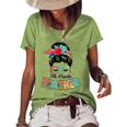 7Th Grade Teacher Messy Bun Hair Women Women's Loose T-shirt Green