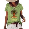 Black African American Melanin Afro Queen June Birthday Women's Loose T-shirt Green