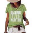 Drunk Lives Matter  St Patricks Day Beer Drinking  Women's Short Sleeve Loose T-shirt Green