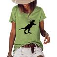 Graduate Saurus Graduated Dinosaur Men Women Funny School Women's Short Sleeve Loose T-shirt Green