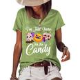 Kids Im Just Here For The Candy Halloween Cute Lollipop Sweets Women's Short Sleeve Loose T-shirt Green