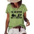 Im An Otter Not A Beaver Saying Cute Otter Women's Loose T-shirt Green
