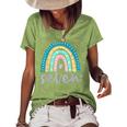 Seven Year Old Rainbow 7Th Birthday Gifts For Girls 7 Bday V3 Women's Short Sleeve Loose T-shirt Green