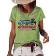 She Loves Jesus And America Too 4Th Of July Proud Christians Women's Loose T-shirt Green