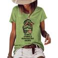 Stars Stripes Reproductive Rights Messy Bun 4Th Of July Women's Loose T-shirt Green