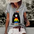 Bear Free Mom Hugs Rainbow Lgbt Lesbian Gay Pride Month Women's Short Sleeve Loose T-shirt Grey